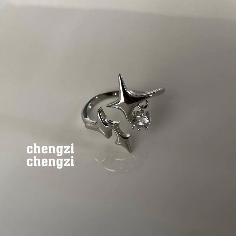 iF YOU Nhẫn Bạc Đính Đá Hồng Phong Cách Hàn Quốc Cổ Điển Dành Cho Nữ