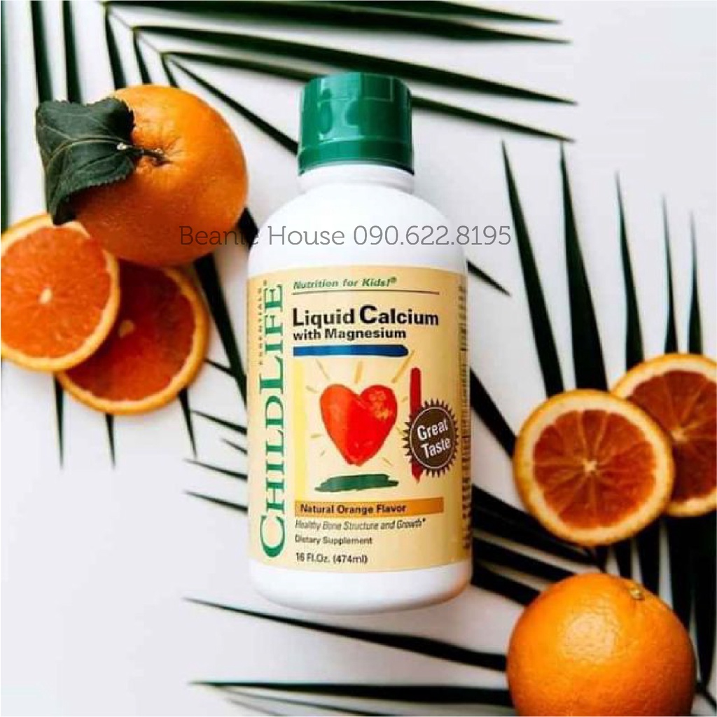 Canxi Hữu Cơ cho trẻ Child Life Liquid Calcium And Magnesium - Bổ sung Canxi,Mangie cho bé