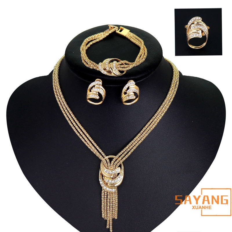 Bộ trang sức 4 món hình giọt nước cho nữ