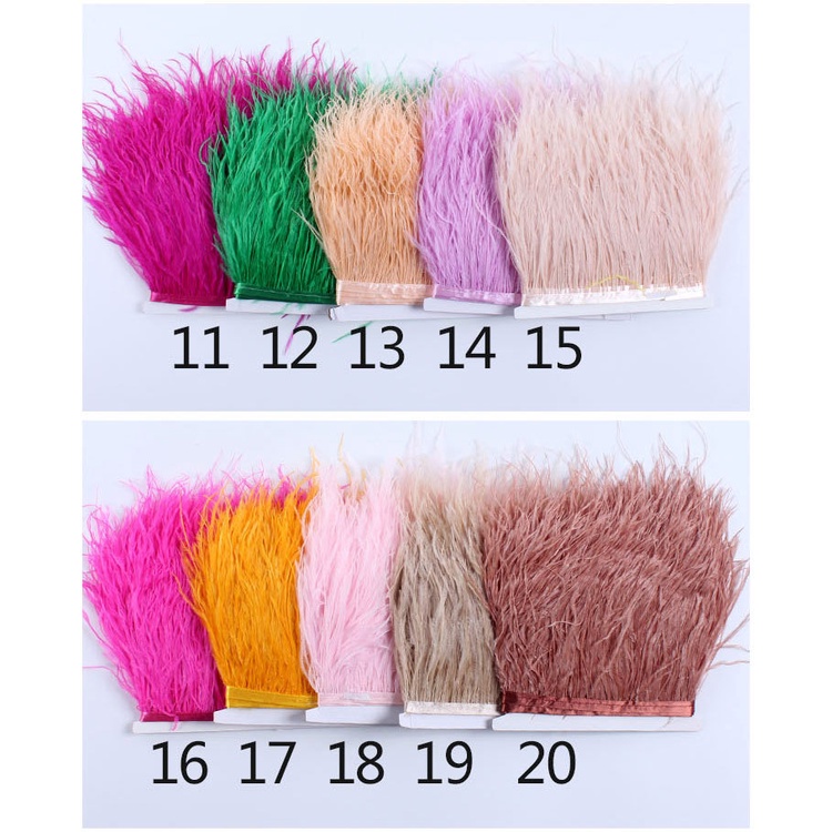 Lông đà điểu cắt trên chuỗi / màu mẫu / nửa mét