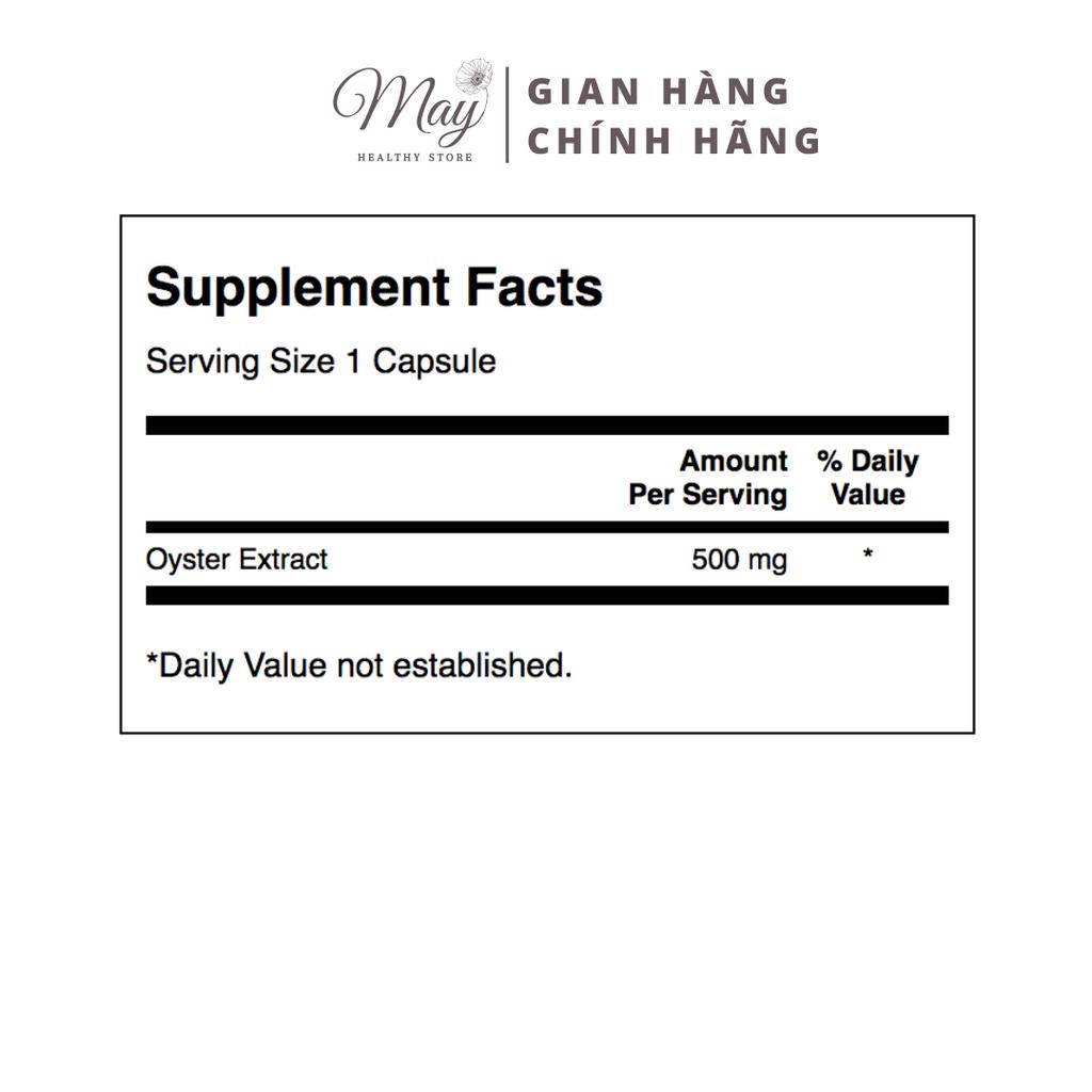 Viên Uống Swanson Kyoto Japanese Oyster Extract Tinh Chất Hàu Nhật Bản, Hỗ Trợ Tăng Cường Sinh Lý (60 Viên/Lọ)