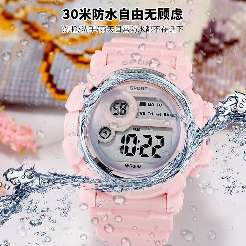 Đồng Hồ Đeo Tay Điện Tử Chống Thấm Nước Họa Tiết Kỳ Lân Dạ Quang Đơn Giản Cho Học Sinh Trung Học