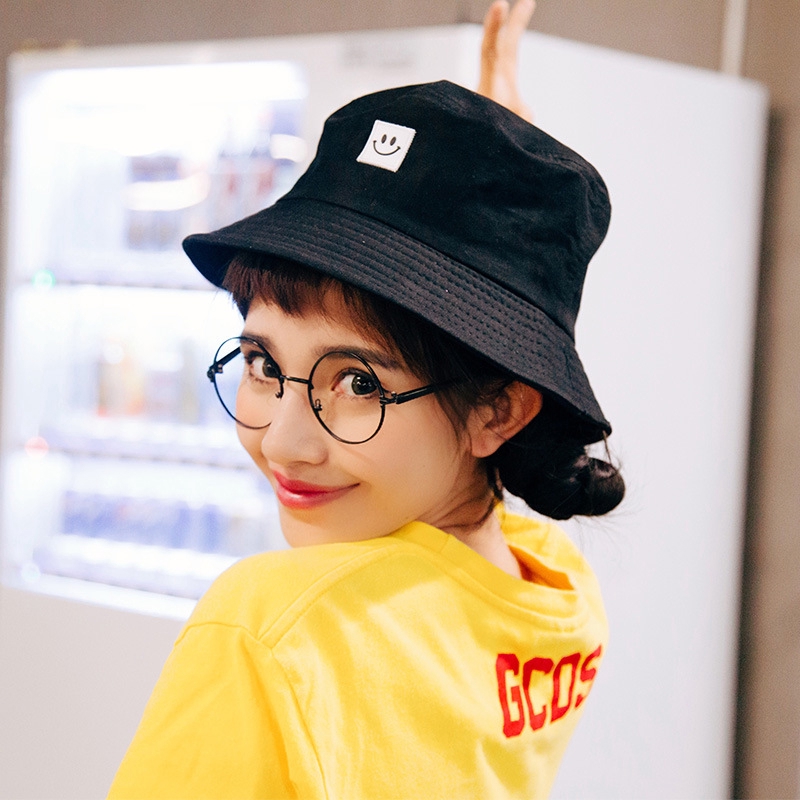 Nón Tai Bèo Thêu Hình Mặt Cười Thời Trang