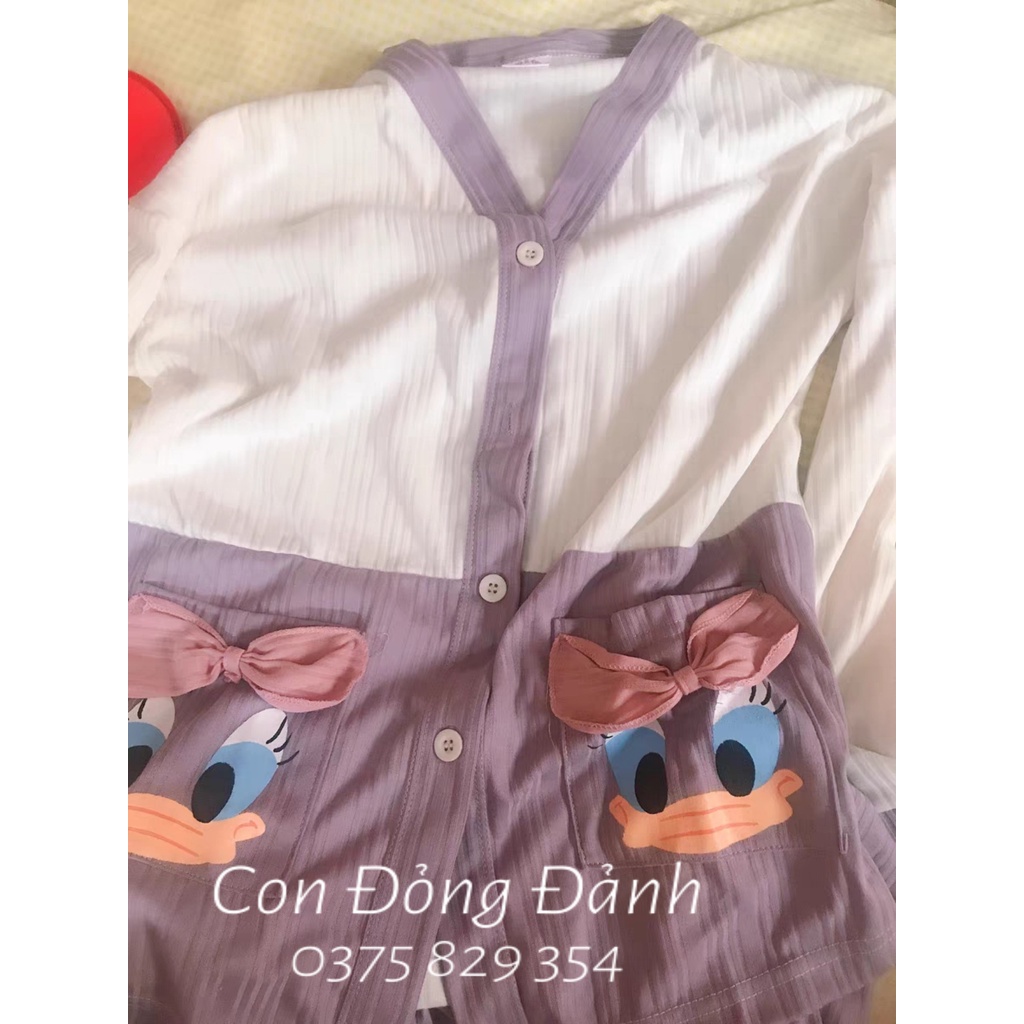 Đồ Ngủ Nữ Kimono cổ YUKATA dài tay phong cách Nhật Bản 2021 DN010 .vịt (Chất thun cotton mềm) ảnh thật | BigBuy360 - bigbuy360.vn