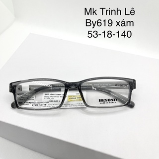 Gọng kính cận nhựa dẻo vuông By619 Hàn Quốc màu đen, xám- Mắt Kính Trinh Lê