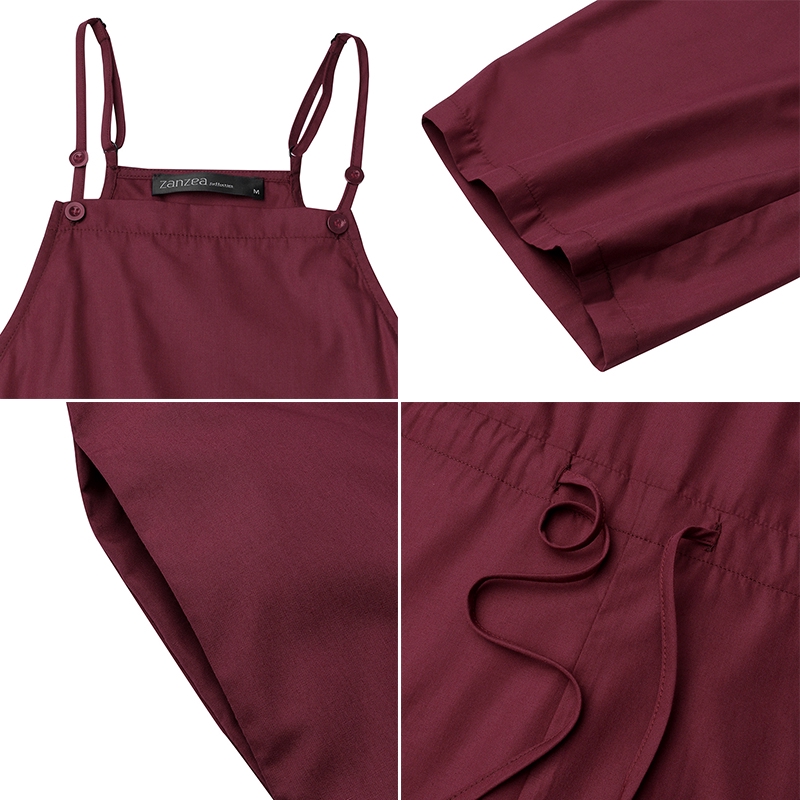 Áo Liền Thân ZANZEA Không Tay Màu Trơn Thoải Mái Thời Trang Cho Nữ | BigBuy360 - bigbuy360.vn