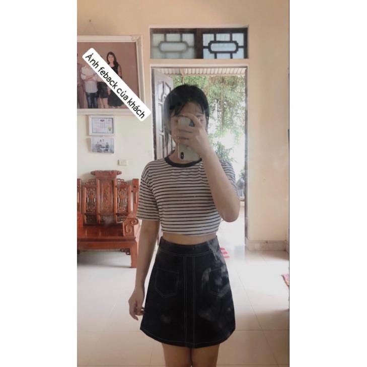 Chân váy chữ A viền chỉ trơn, chân váy nữ ngắn basic tôn dáng siêu xinh CV11 (có ảnh thật) | BigBuy360 - bigbuy360.vn