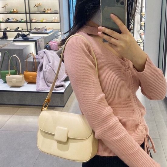 Túi Nữ Phong Cách Mới 20270818 Túi Xách Đeo Vai Hình Vuông Phối Lông Mềm Mại Đơn Giản Xinh Xắn