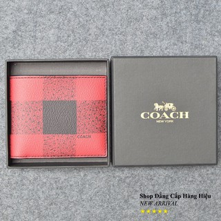 Ví Coach F73655 Double Billfold Square Red .