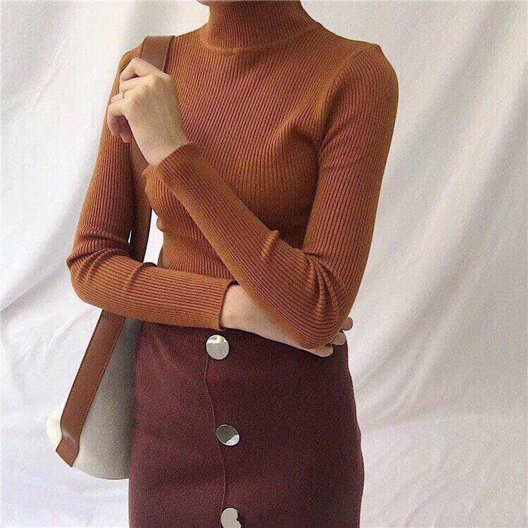 Áo len lụa cổ 3 phân