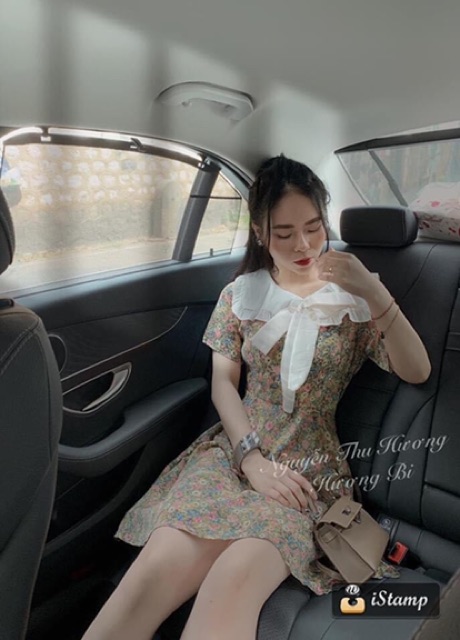 Váy Hoa Vintage Cổ Ren Nơ Trắng Cực Dễ Thương | BigBuy360 - bigbuy360.vn