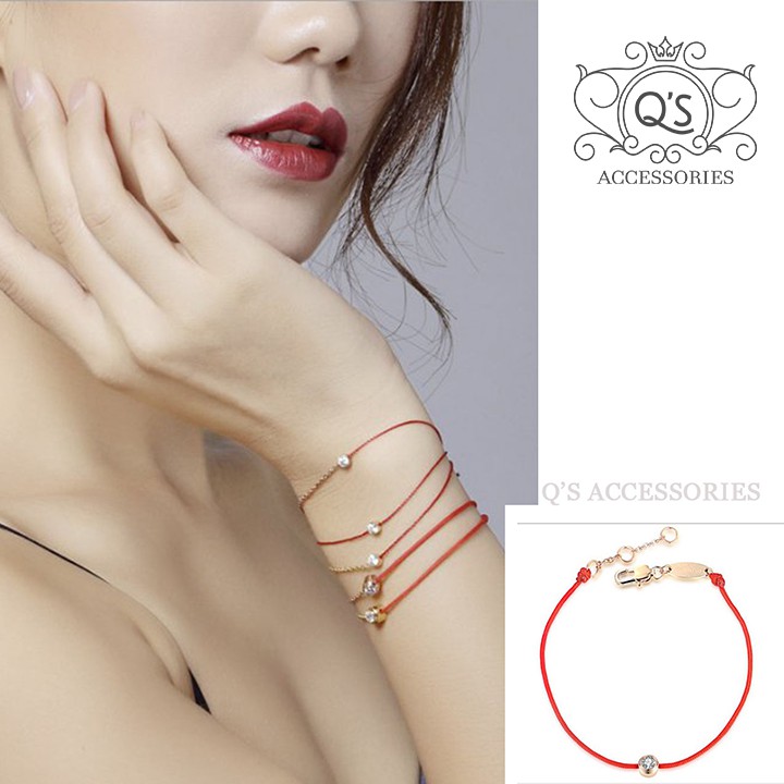 Vòng tay chỉ đỏ titan không gỉ lắc nữ LINE Titan Bracelet QA SILVER BR160803
