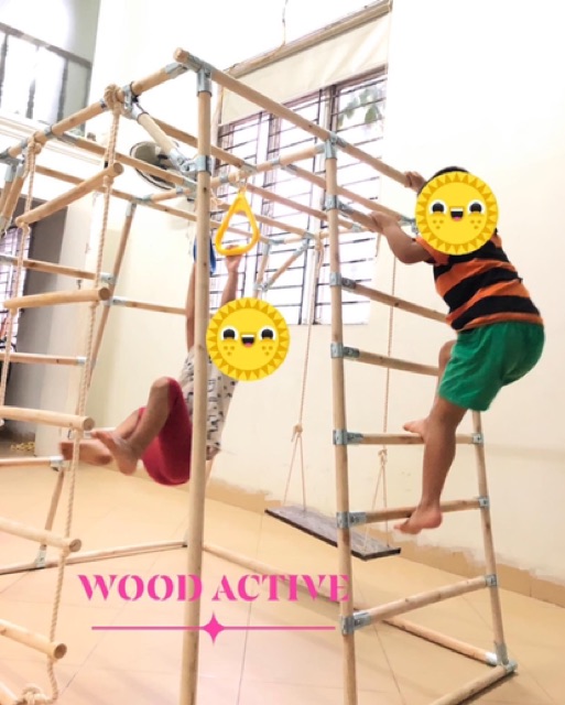 KHUNG VẬN ĐỘNG Wood Active 2🤾𝐁𝐇 𝟏𝟐 𝐓𝐇𝐀́𝐍𝐆🤾 siêu vận động cho bé, tăng chiều cao, IQ cho bé, giá rẻ