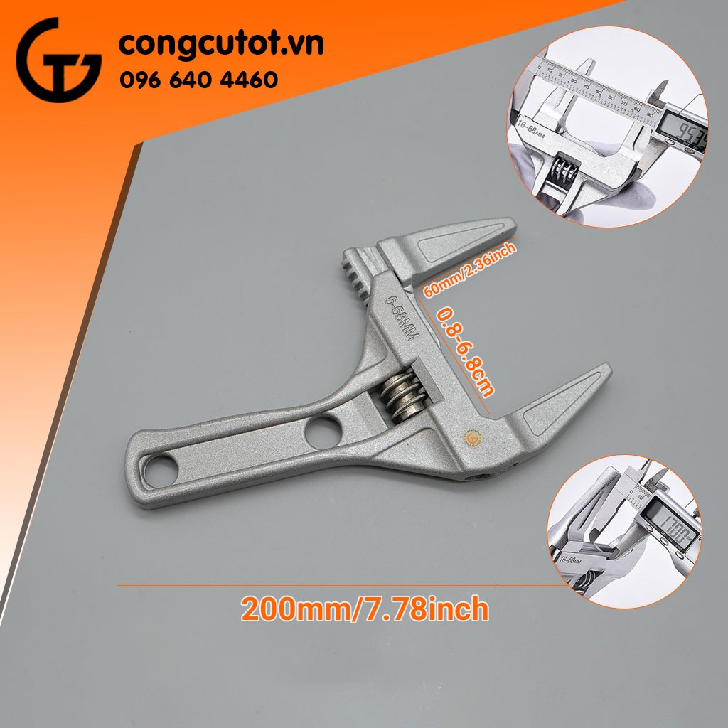 Mỏ lết phòng tắm độ mở 68mm chuyên dụng sửa chữa ống nước DZT Tools