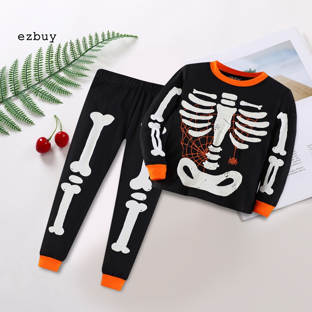 [EY] Bộ Đồ Ngủ Hình Bộ Xương Phát Sáng Trong Bóng Tối Giữ Ấm Mặc Ở Nhà Quyến