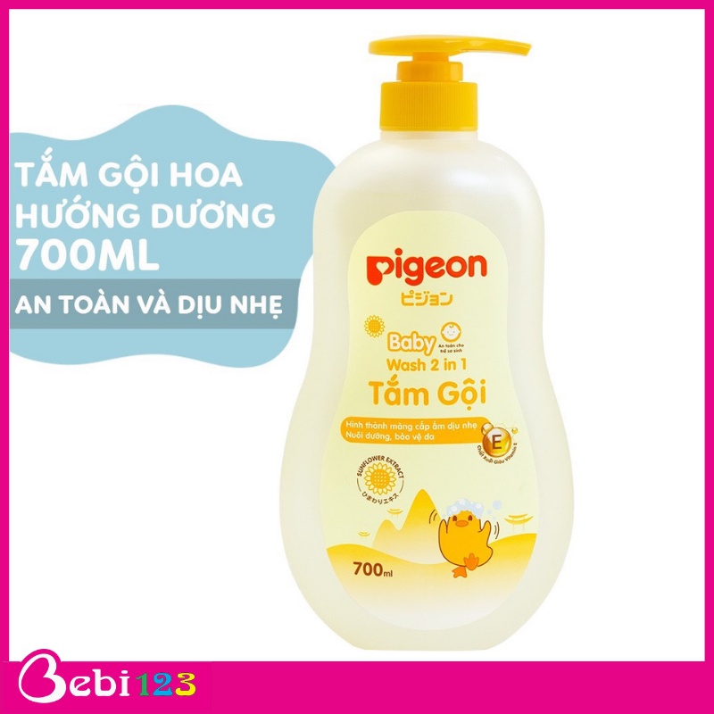 (Chính Hãng) Sữa Tắm Gội Pigeon 700ml Mẫu Mới Cho Bé