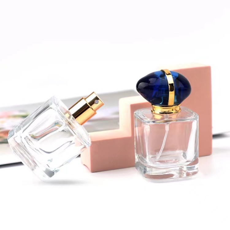 Chai chiết, ống chiết nước hoa thủy tinh cap cấp 30ml chai vuông nắp nhựa giả đá, dạng phun sương