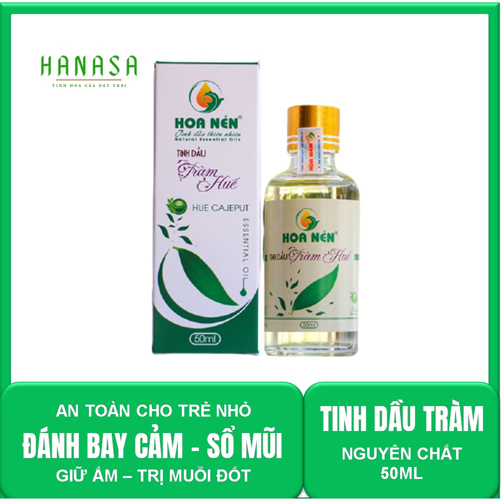 Tinh dầu tràm Hoa Nén 50ml [Loại 1] đánh bay sổ mũi, khò khè, trị muỗi đốt sx ở Huế [nguyên chất ][có giấy chứng nhận]