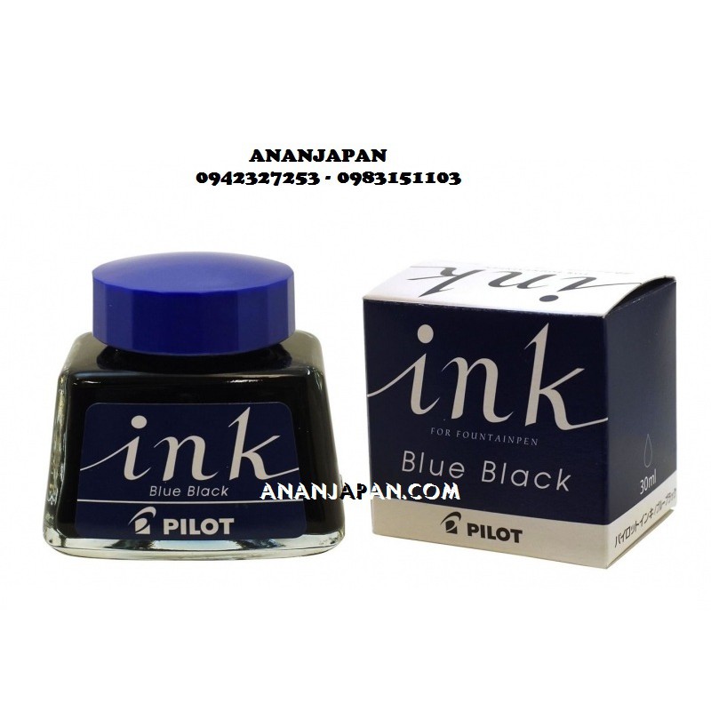 Lọ mực Pilot Ink 30 ml, Nhật Bản, 4 màu Black,Blue black, Blue, Red( Hàng nhập nguyên lọ)