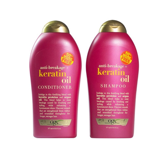 Bộ dầu gội xả Biotin Anti Breakage Keratin Oil màu hồng 577ml