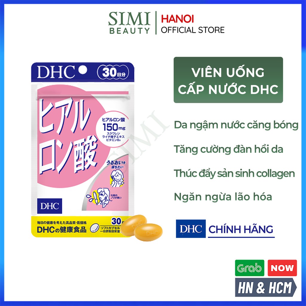 Viên uống cấp nước DHC Hyaluronic Acid Nhật Bản dưỡng cấp ẩm làm đẹp da mặt căng bóng chống lão hoá bổ sung collagen HA