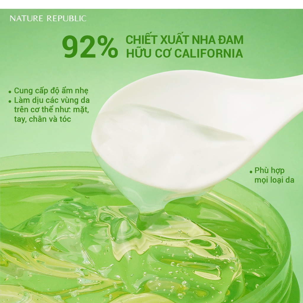 Gel lô hội dưỡng da đa năng Nature Republic Soothing & Moisture Aloe Vera 92% Soothing Gel 300ml