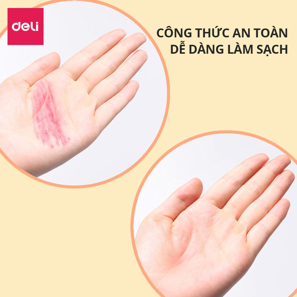 Bút sáp dầu học sinh hộp nhựa Deli - 12/18/24 màu - 72090/72091/72092