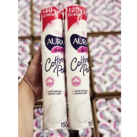 Bông Tẩy Trang Aura Beauty 150 Miếng
