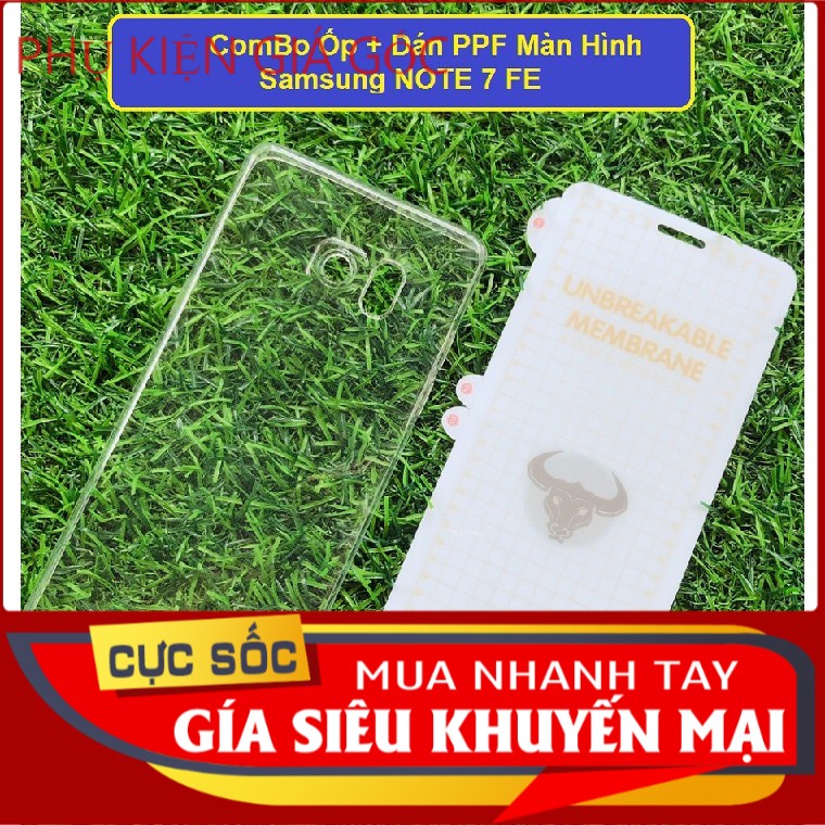 Samsung Galaxy Note 7 Fe - Combo Dán Mặt PPF mặt trước + Ốp Lưng Silicon A+ Chống ố tốt