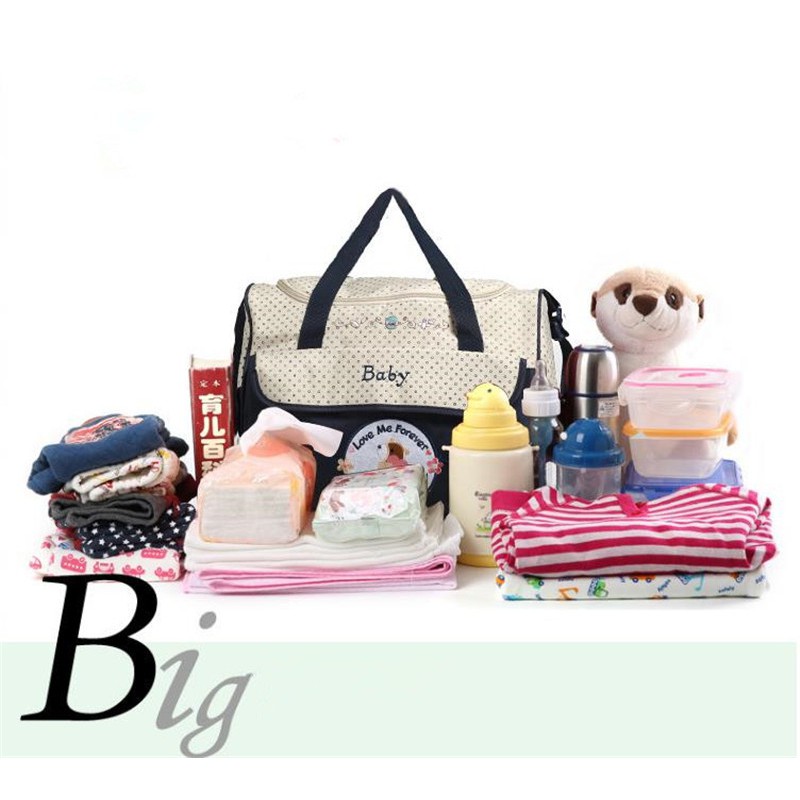 Set 5 Túi Xách Đa Năng Cỡ Lớn Chống Thấm Nước Họa Tiết Hoạt Hình Cho Mẹ Bỉm Sữa