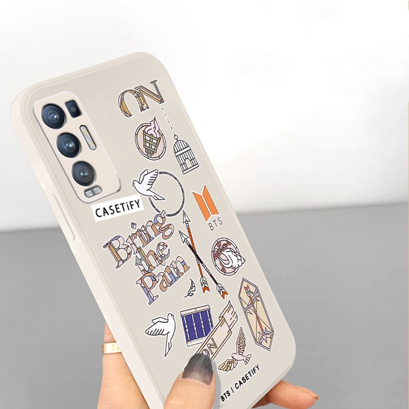 Ốp Điện Thoại Viền Vuông In Hình Chim Cho OPPO A17 A17K Reno7 Reno8 4G Reno6 Z 5G Reno 5 Pro 4 3 Reno2 Z F A95 5G A76 A96 A57 A77