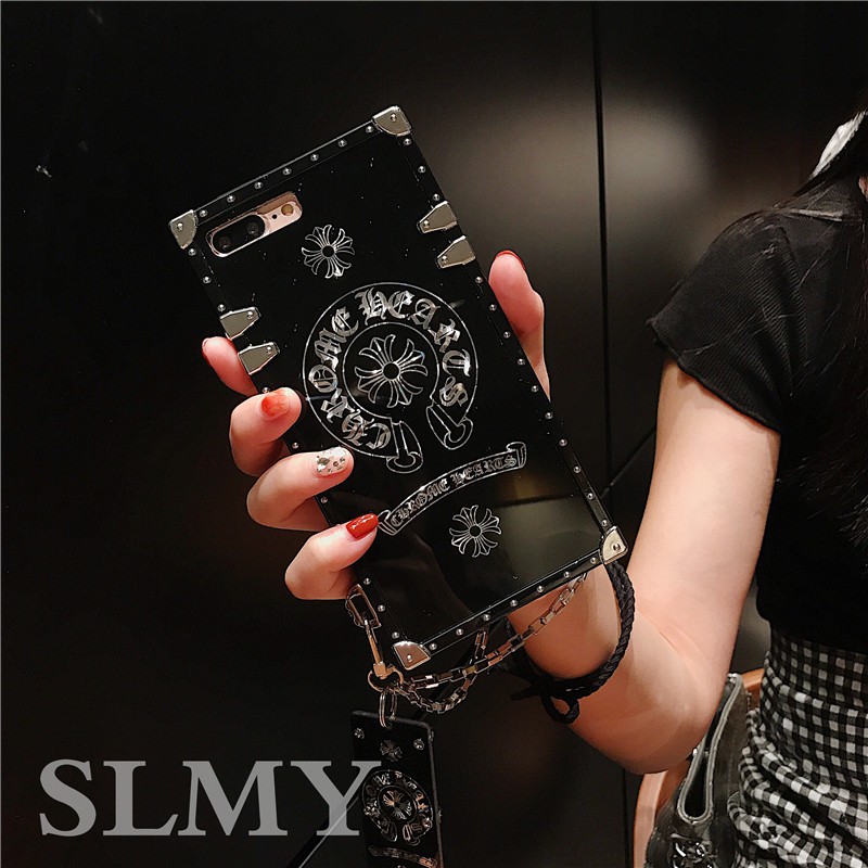 Ốp Điện Thoại Hình Vuông Màu Đen Sang Trọng Cho iphone 15 14 pro max 11 12 13 pro max 8 7 6s 6plus xr xs