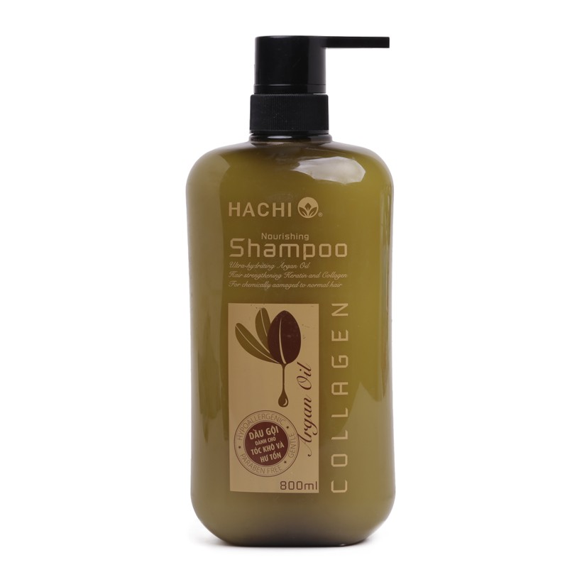 Dầu gội cho tóc khô và hư tổn Hachi Nourishing Argan Oil 500ml