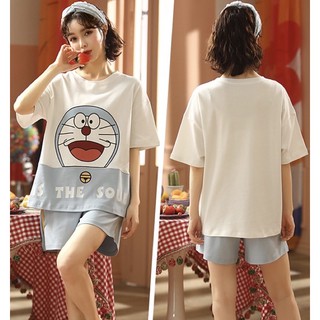 Bộ Đồ Short Nữ Dễ Thương Mùa Hè Doremon Doraemon
