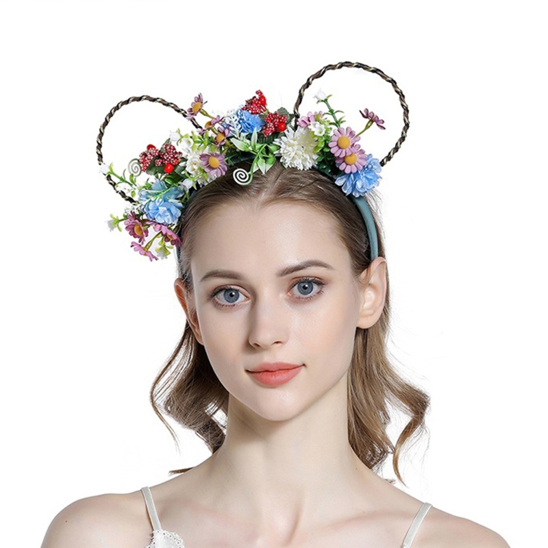 Băng Đô Tai Mèo Đính Hoa Hoạt Hình Dùng Hóa Trang Tiệc Tùng