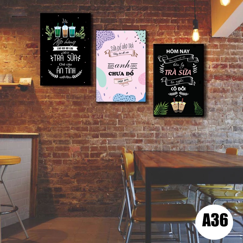 Bộ 3 bức tranh cafe,decor quán cafe