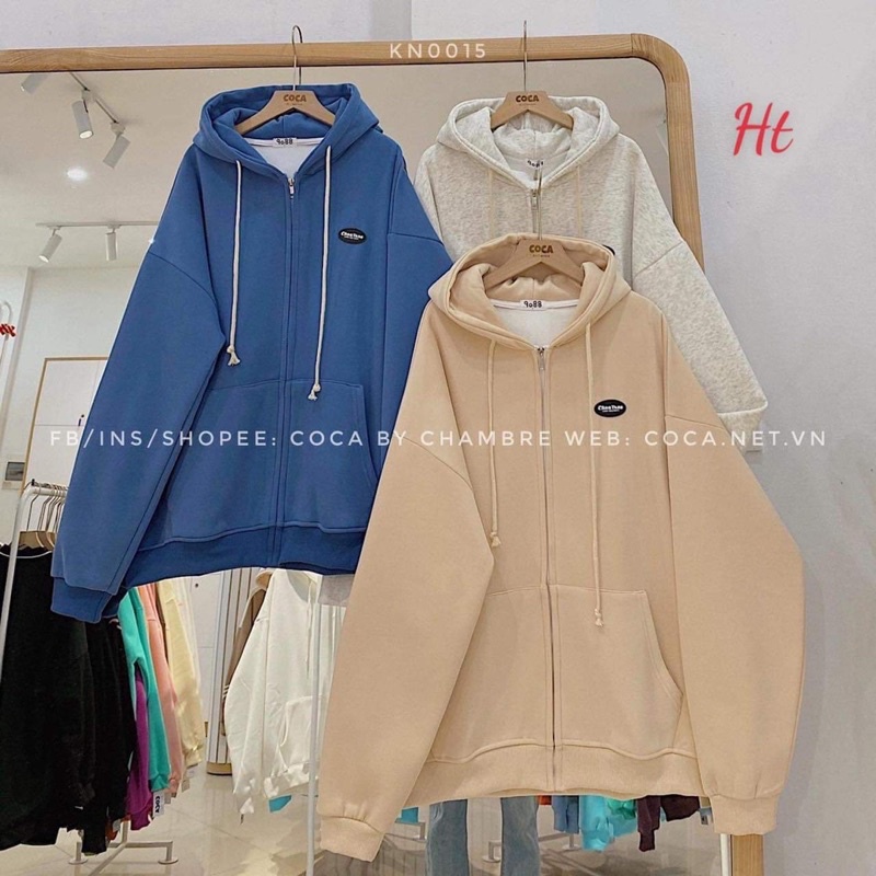 Áo khoá nỉ cotton lô gô choa HT12