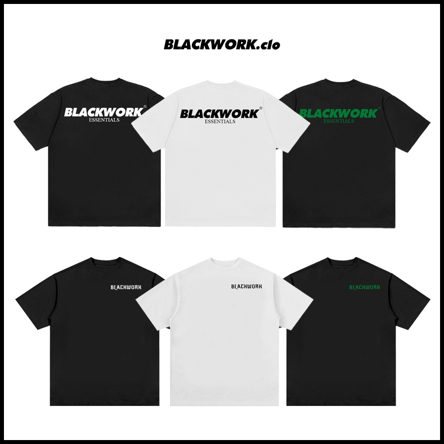 Áo Thun Localbrand BLACKWORK Essentials Tay Lỡ Đen/Trắng Cổ Tròn Unisex