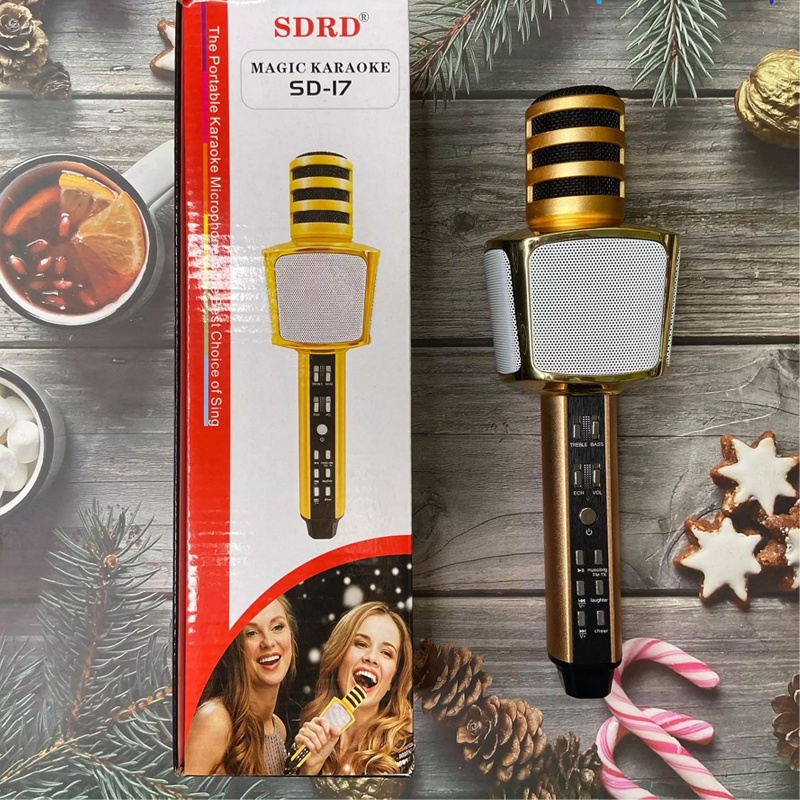 Micro karaoke bluetooth SDRD SD17 chính hãng hát cực nhẹ (Màu Random) Phụ kiện 1986