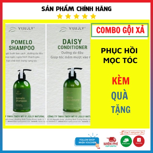 Bộ Đôi Dầu Gội Xả Bưởi, Dầu Gội XảTóc Vijully - Chăm Sóc Tóc, Hỗ Trợ Rụng Tóc, Phục Hồi Tóc Khô Xơ Và Hư Tổn