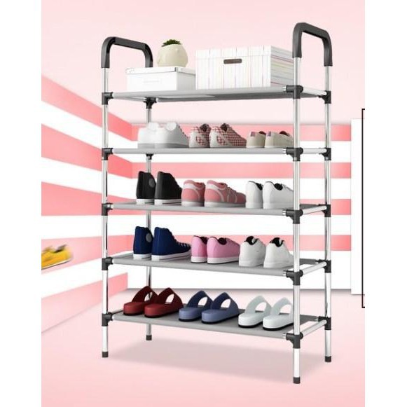 Giá kệ để giày dép ngăn nắp 5 tầng bằng nhựa đẹp khung inox siêu bền  tiện dụng