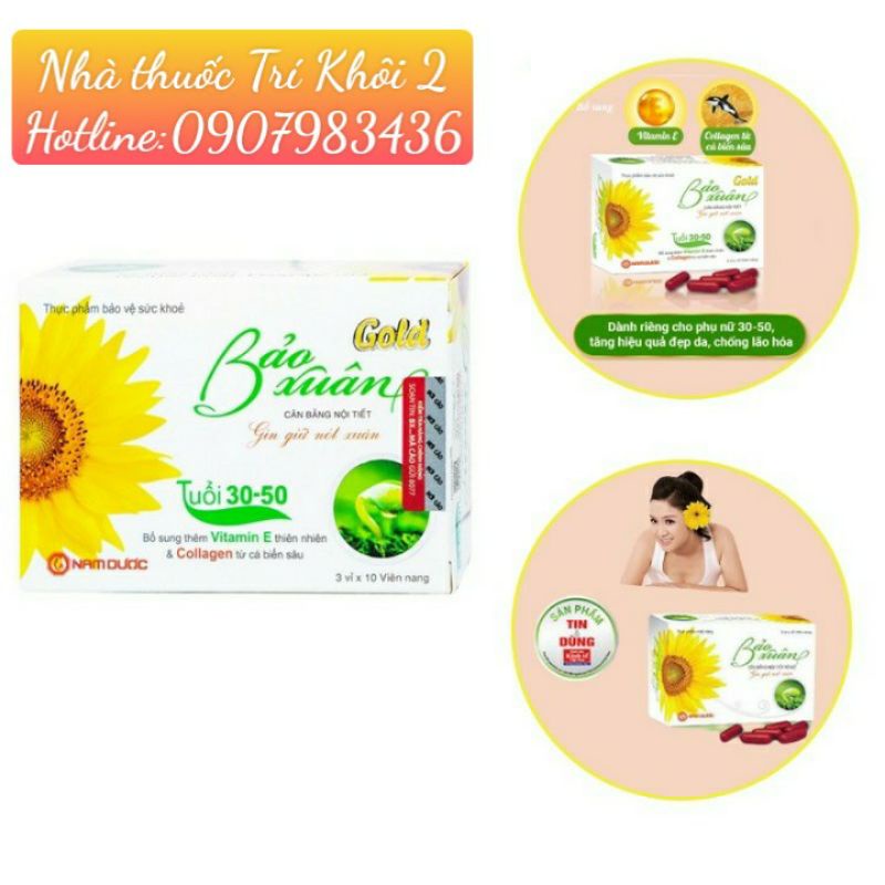 Bảo xuân Gold- Viên uống nội tiết tố nữ - Hộp 30 viên
