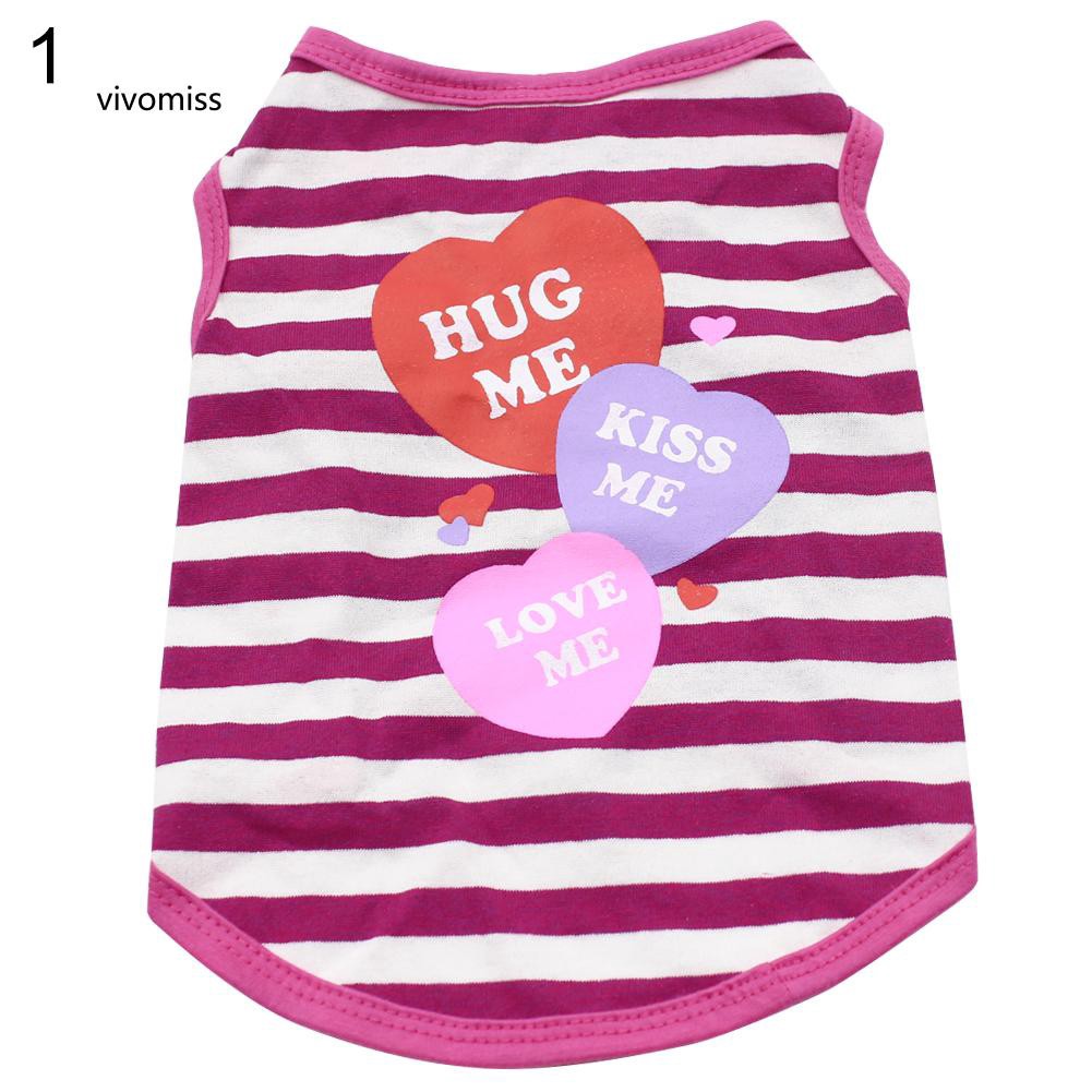 Áo thun ngắn tay họa tiết sọc ngang xinh xắn dành cho cún cưng