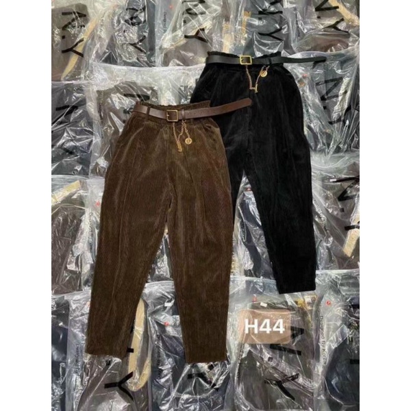 Quần baggy nhung kèm đai xích hàng QCL1