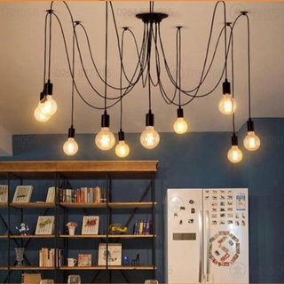 Đèn chùm treo trần chân nhện mềm 12 đui, 10 đui DCH 5069+ Kèm bóng Edison 8W