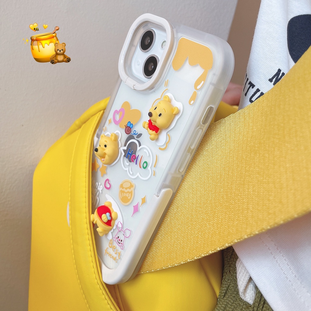 Ốp Điện Thoại Họa Tiết Hoạt Hình winnie the pooh doraemon Dễ Thương Chống Sốc Cho iphone 13 11 12 14 pro max xr xs