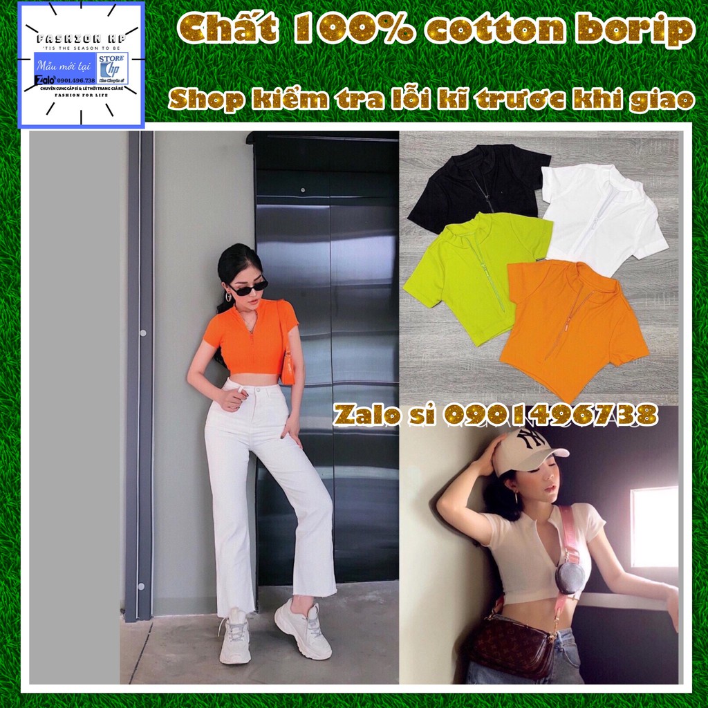 Áo kiểu croptop lửng dây kéo ngực Siêu sexy form ôm body- ảnh thật kèm video- HÀNG CÓ SẴN