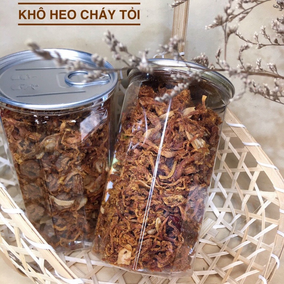 Khô heo cháy tỏi loại 1 giòn ngon đậm vị hủ pet 300g đồ ăn vặt RAN-C farm