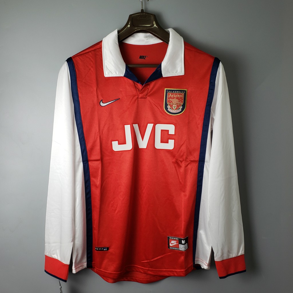 98-99 Arsenal Home Long Tay áo bóng đá Retro Bóng đá