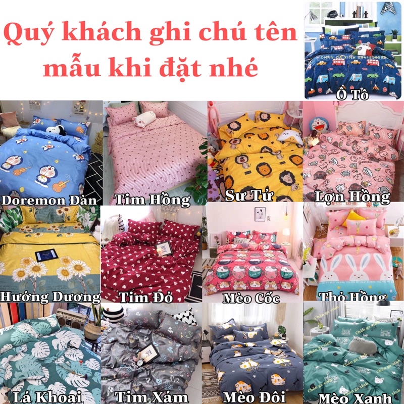 Bộ 5 món chăn ga gối cotton poly cao cấp nhiều màu họa tiết (không kèm ruột) | BigBuy360 - bigbuy360.vn